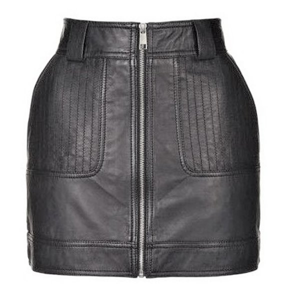 Dresses 8 Us 4 Eur Black Leather Skirt Poshmark